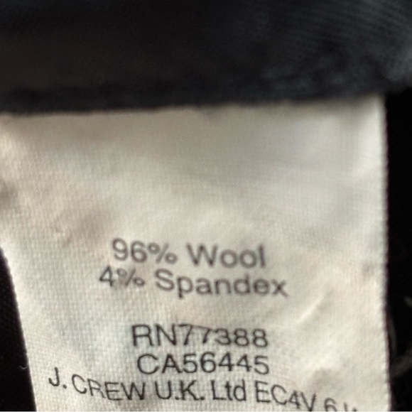 J. CREW Tollegno 1900 Favorite Fit Straight Leg Dress Pants Size 0 in Black - Picture 4 of 5